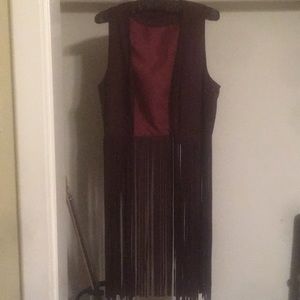 Maroon vest fringe